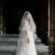 Thick horsehair ribbon veil with blusher, horsehair wedding veil, cathedral bridal veil, circle wedding veil, drop veil, Style V30