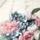 Serenity & Rose Quartz Fabric Flower Bouquet