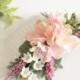 Pink Flower Comb- Blush Bridesmaids- Wedding Hair Comb- Boho Wedding Headpiece- Blush Wedding Accessory