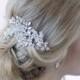 Swarovski Crystal Hair Clip, Silver Hair Clip, Bridal Hair Comb, Crystal Bridal Clip, Hair Clip for Wedding, Bridal Hair Accessory ~TC-2265