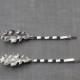 Oak leaf bobby pins leaves bridal silver hair pin set woodland rustic wedding hair slides vintage style