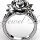 Lotus Flower Engagement Ring - Platinum diamond unusual unique lotus flower engagement ring, wedding ring, anniversary ring ER-1076