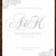 Silver Wedding Program Template Folded Lace Monogram - Printable Instant Download You Edit Text - Suggested Free Fonts