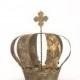 Gold Crown Cake Topper, Antique Gold Crown, Cross Top