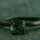 Flat Black Engagement Ring--Oxidized Black Ring--Rutilated Quartz Engagement Ring--Black Stone Ring--Dark Stone Engagement--Simple Black