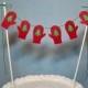 Christmas Cake Topper Banner, Holiday garland, Mittens, Red and Green Decor, Tree, Winter