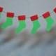 Stockings Cake Topper Banner, Holiday garland, Christmas, Red and Green Decor, Tree, Winter