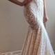 Exquisite Spaghetti Straps Mermadi Lace Wedding Dress with Sweep Train