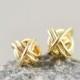 Gold Knot Posts, Knotted Jewelry, 7mm Metallic Studs, Love Knots, Knot Studs, Bridesmaid Gift