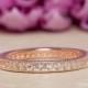 Eternity Ring, Eternity Band, Wedding Band, Rose Gold Plated, Diamond Simulants, Sterling Silver Ring