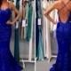 Mermaid Spaghetti Straps Floor Length Lace Royal Blue Prom Dress With Appliques