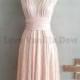Bridesmaid Dress Infinity Dress Blush Lace Knee Length Wrap Convertible Dress Wedding Dress