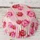 Romantic Red and Pink Rose Floral Cupcake Liners (50)