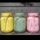 Distressed Pastel Color Easter Mason Jars, Easter Decor, Rustic Wedding Decor, Shower Favor, Rustic Home Decor, Baby Shower Decor, Set of 3