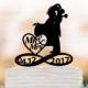 Mr and Mrs Wedding Cake topper with bride and groom silhouette, custom date in infinity wedding cake topper funny