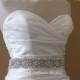 Vintage Style Bridal Sash, 17 inch Pearl Rhinestone Wedding Sash, Crystal Pearl Bridal Belt, Wide Jeweled Wedding Dress Belt, No. 4069-17
