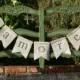 Burlap banner (LOVE). Amore with hearts Wedding sign. Photography prop and wedding decoration.