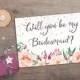 Printable Will you be my Bridesmaid, Printable Bridesmaid Card, Confetti & Floral Bridesmaid Invitation, Boho Bridesmaid Proposal Card