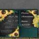 Sunflower Wedding Invitation Template, Pocketfold Invitation Suite, Wedding Invitation, Pocket Template, DIY Wedding Invitation, Sunflower