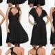 Tailored to Size & Length Bridesmaids dress in black color  short straight hem Convertible/Infinity Dress