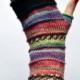 Merino Wool Fingerless gloves -  Fingerless gloves - Fashion Gloves - Rainbow Fingerless Gloves   nO 49.