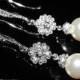 Bridal Ivory Pearl Delicate Earrings Swarovski 8mm Pearl Silver Dangle Earrings Small Pearl Wedding Earrings Pearl Drop Wedding Earrings