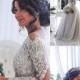 Dignified Off Shoulder Long Sleeves Court Train Lace Ruched Wedding Dress