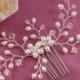 Lovely Delicate Pearl and Crystal Flower Spray Hair Comb Made with CRYSTALLIZED™ - Swarovski Elements