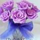 8 pcs Light Purple flowers, Crepe paper roses, Bouquet purple roses, Wedding dcoration, Wedding purple decor, Paper roses