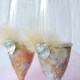 Wedding Champagne Glasses, Wedding Champagne Flutes, Wedding Toasting Flutes, Ivory Wedding