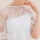 Bridal Lace Top, Crystal Lace Cape, Lace Capelet, Beaded Wedding Top, Lace Cover Up, Lace Ivory Bridal Separate , WeddingTopper