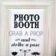 Instant Download - 8x10 PHOTO BOOTH Sign - DIY, Wedding reception, Mustache Black and White , Vintage Photobooth Sign, Chalkboard