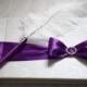 Purple Wedding Guest Book with Pen  Custom Made in Purple Violet color with Handmade Bow  Purple Ostrich Feather Pen  Custom Ribbon Color
