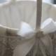 Off-White Color Petals Basket  White Lace Flower Girl Basket  Brooch Basket  Sheby Shik Wedding Basket  Off White Bridal Accessories