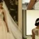 Beautiful sheer bateau neck princess ball gown wedding dress