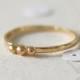 14k Gold Triple Dot Ring, Gold Band, Beaded Ring, Petite Ring, Wedding Band, 14K Gold Ring, Stacking Ring, Alternative, Anniversary Ring