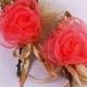 Wedding Boutonniere Coral and Gold Flower Boutonniere Groom Boutonniere Keepsake Boutonniere