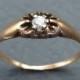 10K gold Belcher diamond ring - size 5.5