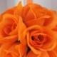 Orange rose ball, Wedding pomander, Flower girl kissing ball, Wedding decorations
