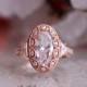 5.0 ct.tw Rose Gold Art Deco Ring-Engagement Ring-Oval Cut Diamond Simulant-Bridal Ring-Anniversary Ring-Solid Sterling Silver [8819RG]