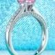 Fancy Pink Lab Created Diamond Engagement Ring 925 Sterling Silver Wedding Bridal