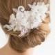Wedding Headpiece, Floral lace Headpiece, Bridal Lace Comb