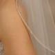 Wedding veil with swaroyski crystal edging. Bridal veil 25" length with rhinestones edging.
