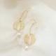 Gold Bridal Earrings, Laurel Earrings, Leaf and Pearls Earrings, Gold Bridal Jewelry, Bridal Shower Gift, Delicate Earrings, Laurel Jewelry