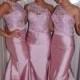 Elegant One Shoulder Pink Mermaid Bridesmaid Dress with Lace from Tidetell