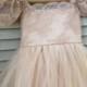 Beige RUE DEL SOL flower girl dress French lace and silk tulle dress for baby girl taupe princess dress beige tutu dress