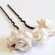White Roses Wedding Hair Accessories, Wedding Hair Accessory pin Bridesmaid Jewelry, Bridal hair pins