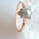 Custom Engagement Ring, Pear Shape Rose Cut Diamond Conflict Free Natural Fancy Color , Rose Gold, Yellow Gold, White Gold Made To Order
