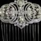 Crystal pearl wedding comb 1930s 1940s swirl wedding bridal crystal diamante hair comb Art Deco style vintage wedding hair accessories