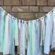 Fabric Garland Silver Sequins, Mint Garland Photo Backdrop Bridal Shower Decorations Cake Table Garland Party Decoration